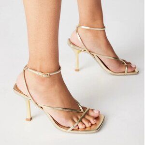Steve Madden Gold Heels - Annie Champagne